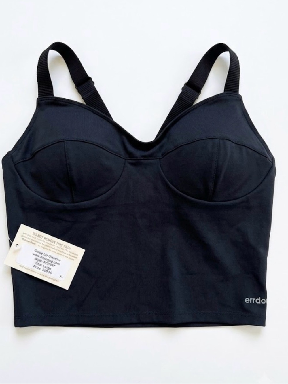 New Boutique Errday Tank Cropped Black Summer Giddy Up Glamour Large Workout